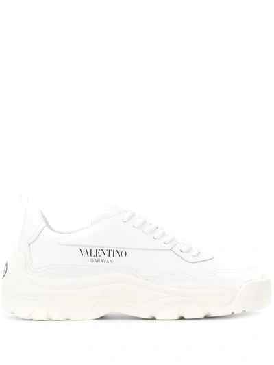 Valentino Garavani Gumboy Logo-print Leather Sneakers In White