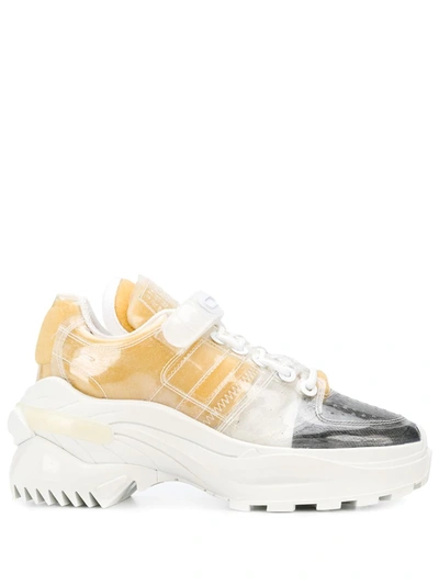 Maison Margiela Retro Fit Exposed-foam Pvc Trainers In Black/desert