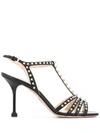 PRADA STUDDED T-BAR SANDALS