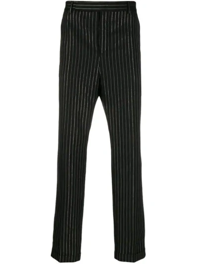 Saint Laurent Lurex Pinstripe Trousers - 黑色 In Black