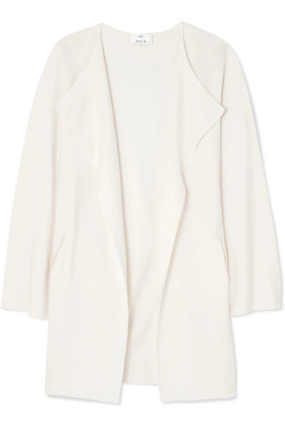 Allude Draped Wool Cardigan In White