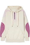 ISABEL MARANT ÉTOILE NANSEL PANELED COTTON-BLEND JERSEY AND TWILL HOODIE