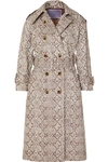 ALEXA CHUNG SNAKE-EFFECT FAUX LEATHER TRENCH COAT