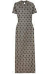 PACO RABANNE METALLIC JACQUARD-KNIT MAXI DRESS