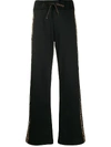 FENDI BLACK FF STRIPED TRACK TROUSERS