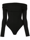 ALEXANDRE VAUTHIER FITTED OFF-THE-SHOULDER BODYSUIT BLACK,193BY1101 0191-1029