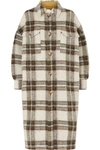 ISABEL MARANT ÉTOILE GABRION OVERSIZED CHECKED BRUSHED-FELT COAT