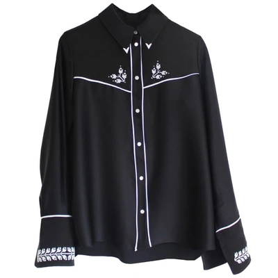 Florence Bridge Embroidered Cowboy Shirt Black