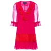 NISSA Silk & Ruffle Dress With Lace