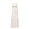 NISSA Viscose Fringes & Applied Lace White Dress