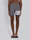 Thom Browne 4-bar Solid Tech Swim Short In Grey