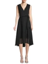 Karl Lagerfeld High-low Self-tie A-line Dress In Black