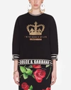 DOLCE & GABBANA SHORT SWEATSHIRT WITH I'M THE QUEEN OF MY LIFE PRINT