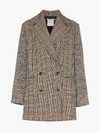 Stella Mccartney Double-breasted Checked Coat In Brown