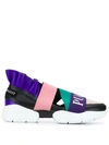 EMILIO PUCCI CITY UP COLOURBLOCK RUFFLED SNEAKERS