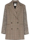 Stella Mccartney Double-breasted Checked Coat In Brown