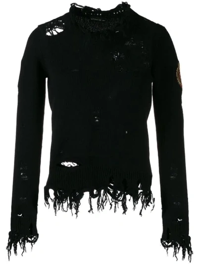 Etro Destroyed Effect Pullover In Black