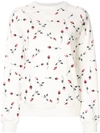 ADAM SELMAN SPORT ADAM SELMAN SPORT ROSE PATTERN SWEATSHIRT - 白色