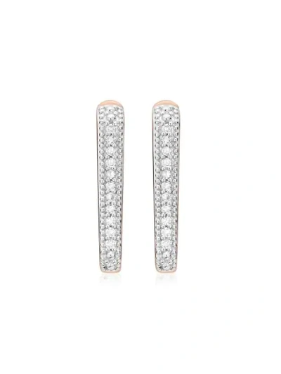 Monica Vinader Diamond And 18k Yellow Gold Alta Capture Huggie Earrings In Rose Gold
