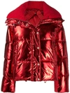 P.A.R.O.S.H P.A.R.O.S.H. HIGH-SHINE PUFFER JACKET - 红色