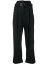 BRUNELLO CUCINELLI BRUNELLO CUCINELLI BELTED WAIST TROUSERS - 黑色