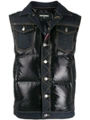 DSQUARED2 DSQUARED2 QUILTED DENIM GILET - 黑色