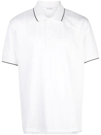 Givenchy 白色提花运动风 Polo 衫 In White