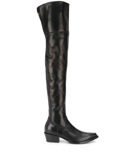 Ermanno Scervino Thigh-high Cowboy Boots - 黑色 In Black