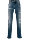 DOLCE & GABBANA DISTRESSED SLIM JEANS