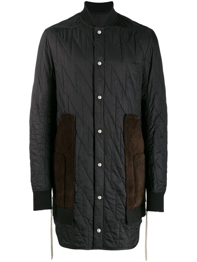 Rick Owens Quilted Duffle Coat In Black
