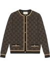 GUCCI GUCCI GG WOOL CARDIGAN WITH LAMÉ - 棕色