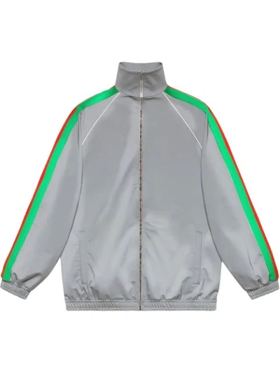 Gucci Reflective Side Stripe Track Jacket In Grey