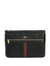 GUCCI ZIPPED WEB DETAILED CLUTCH