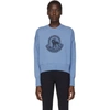 MONCLER MONCLER BLUE KNIT MAGLIONE SWEATER