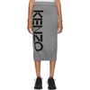 KENZO KENZO GREY SPORT TUBE MID-LENGTH SKIRT