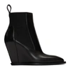 RICK OWENS RICK OWENS BLACK LEATHER SHARP WEDGE BOOT