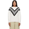 SEE BY CHLOÉ SEE BY CHLOE WHITE AND GREY WOOL CABLE KNIT SWEATER