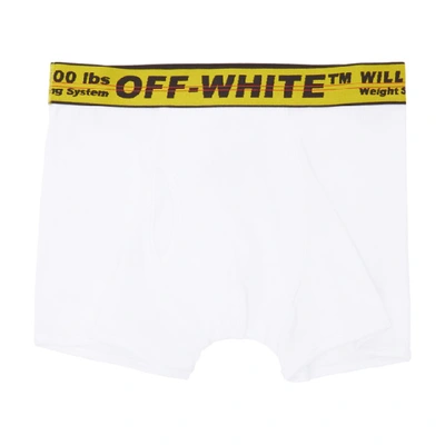 Off-white Logo-jacquard Cotton-blend Boxer Briefs In White