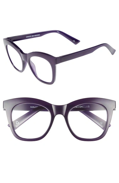 The Book Club Harlot's Bed 51mm Blue Light Blocking Reading Glasses In Deep Purple