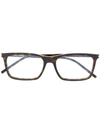 Saint Laurent Square Frame Glasses In Brown