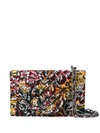 OSCAR DE LA RENTA EMBROIDERED FLORAL SHAPE BAG