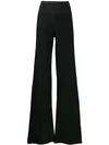 RICK OWENS RICK OWENS HIGH-WAISTED FLARED TROUSERS - 黑色