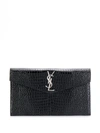 SAINT LAURENT SAINT LAURENT LOGO PLAQUE CLUTCH - 黑色