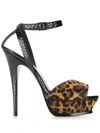 SAINT LAURENT LEOPARD PRINT SANDALS