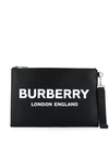 BURBERRY BURBERRY LOGO STAMP CLUTCH BAG - 黑色