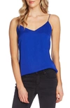 Vince Camuto Lace Up Back Rumpled Satin Camisole In Electric Blue