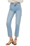 Topshop Clean Hem Straight Leg Jeans In Bleach-black In Bleach