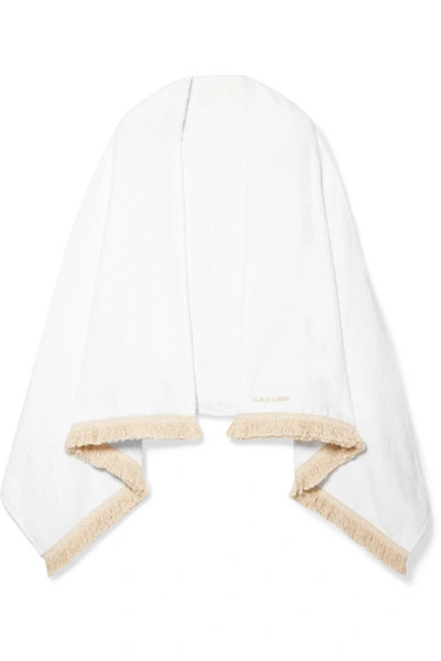 Albus Lumen Safi Fringed Cotton-terry Towel In White
