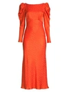 SALONI Alena Puff-Sleeve Silk Dress