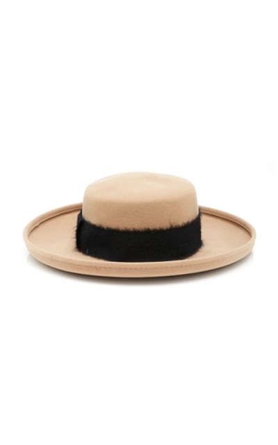 Eugenia Kim Julian Mohair-trimmed Wool-felt Hat In Brown